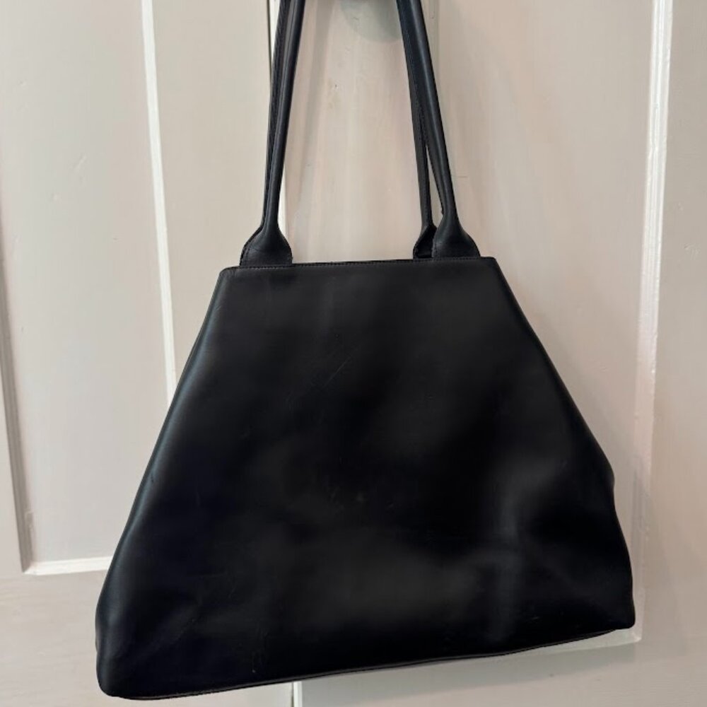 Vintage Furla Bag Oversized Black Leather